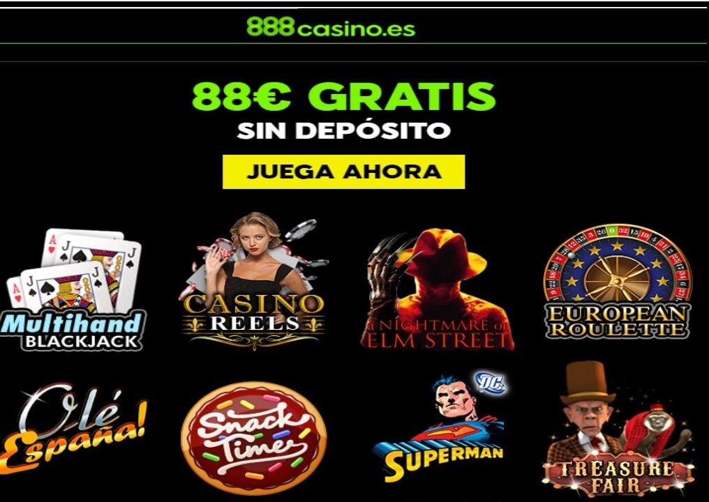 88 euros promocionales por registro sin depósito Casino 888