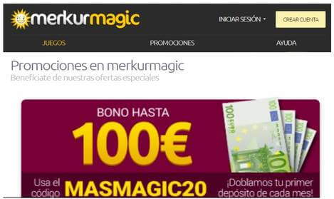 Merkurmagic otorga hasta 100 euros de bonificación